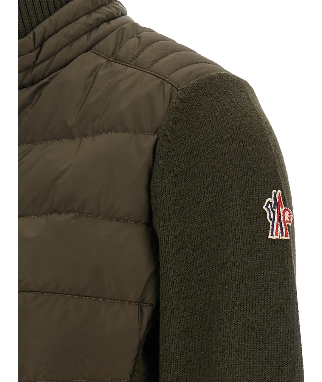 MONCLER GRENOBLE Зеленая полиамидовая куртка, фото 4