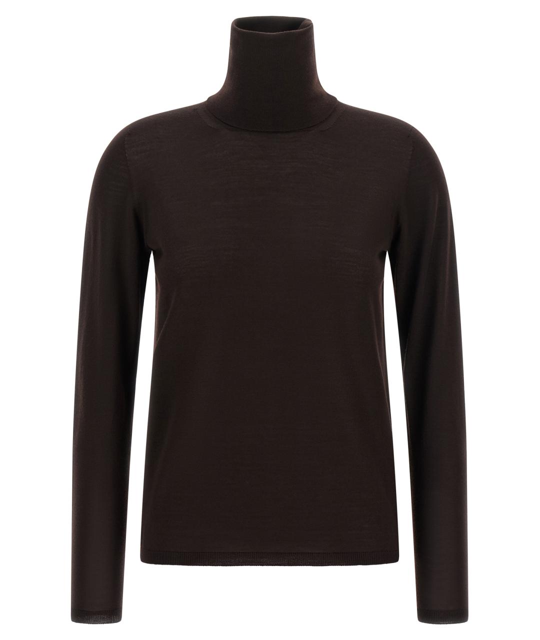 MAX MARA Коричневая шерстяная водолазка, фото 1