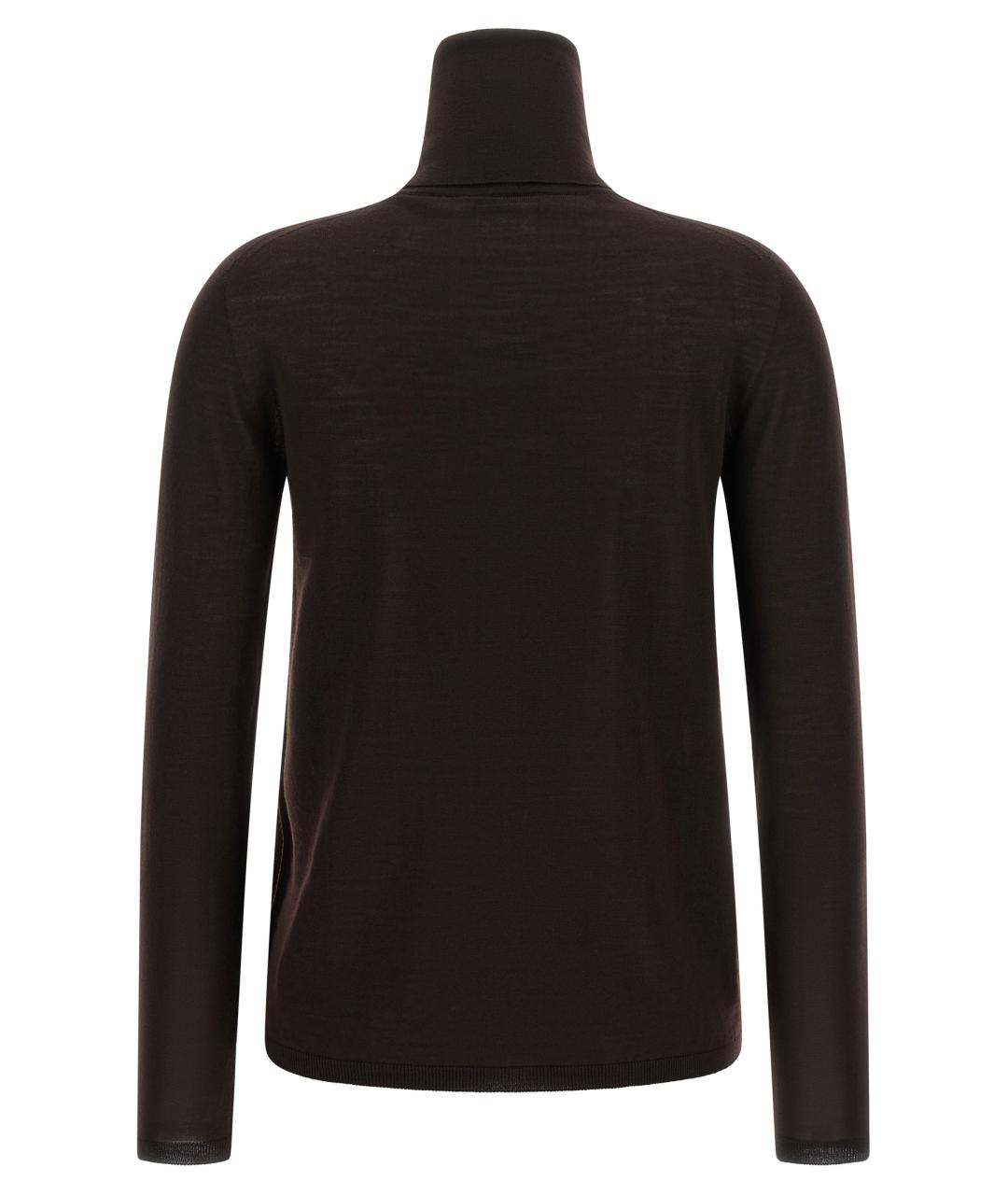 MAX MARA Коричневая шерстяная водолазка, фото 2