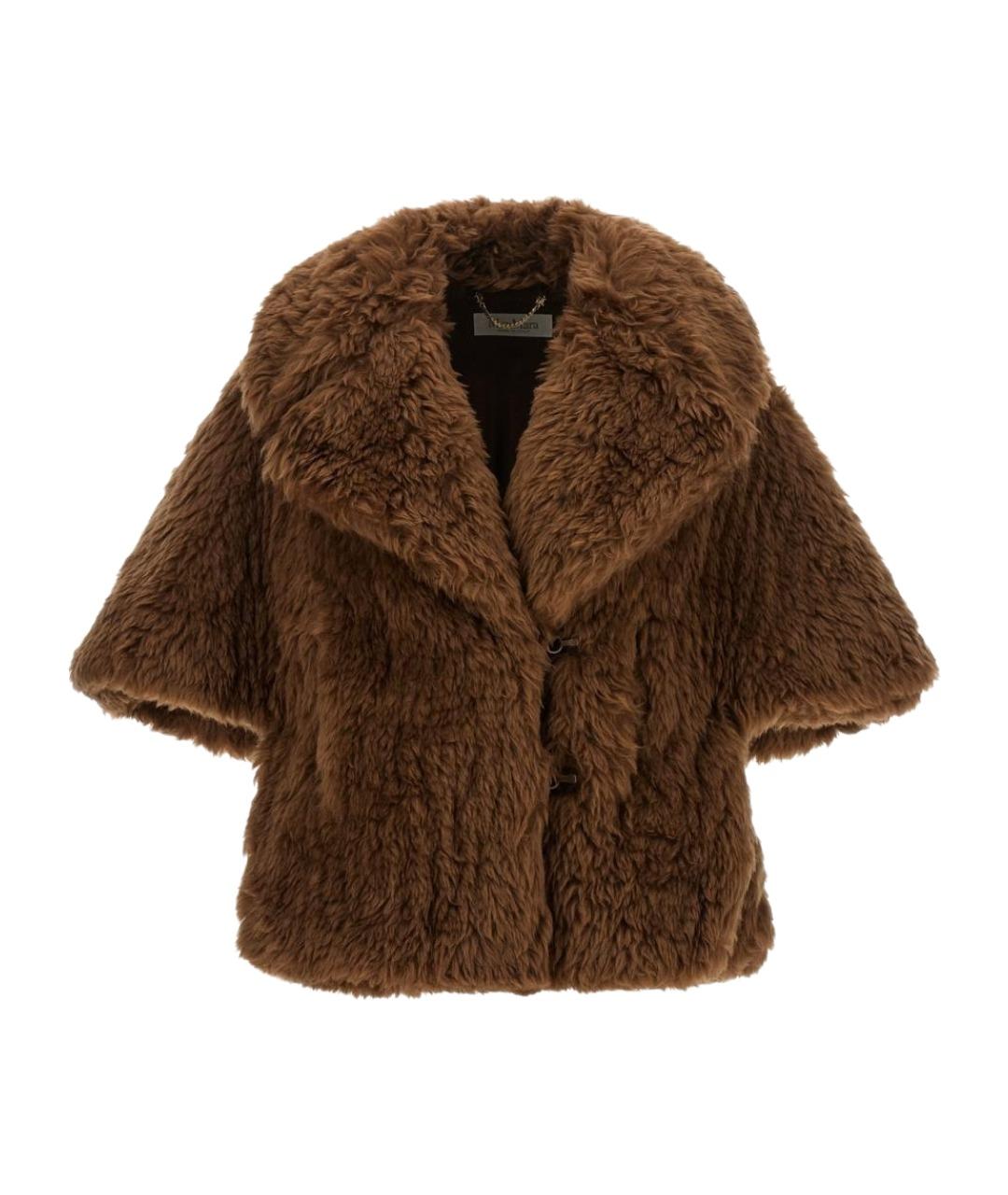 MAX MARA Коричневое шерстяное пальто, фото 1