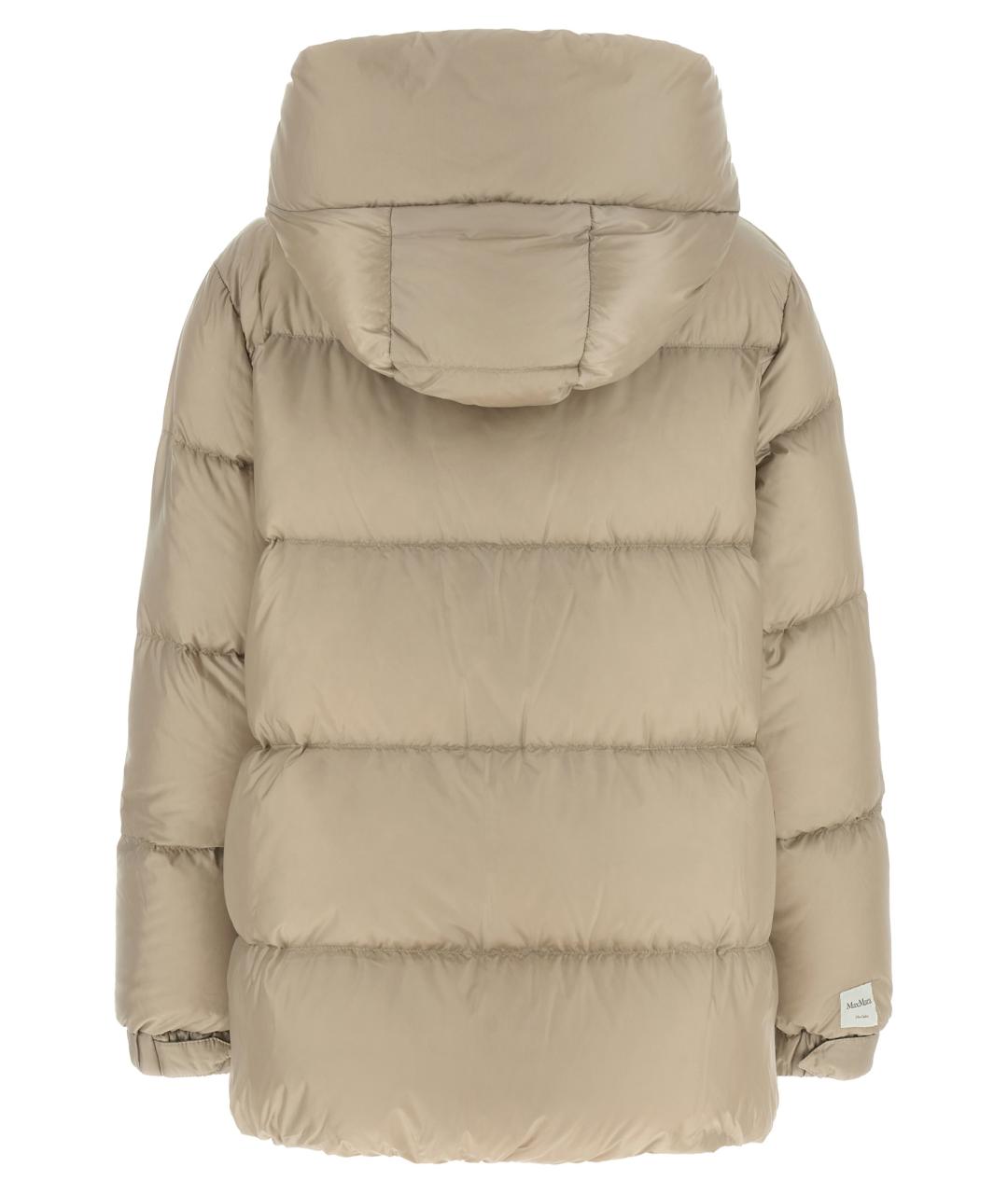 MAX MARA Бежевый полиэстеровый пуховик, фото 2