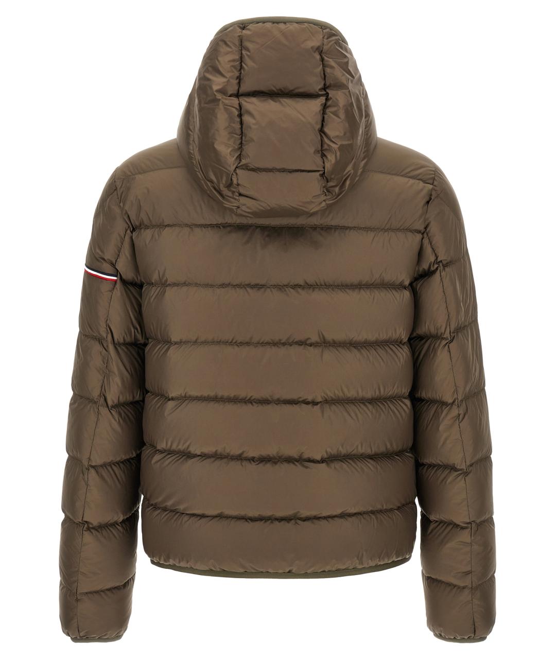 MONCLER Зеленый полиамидовый пуховик, фото 3