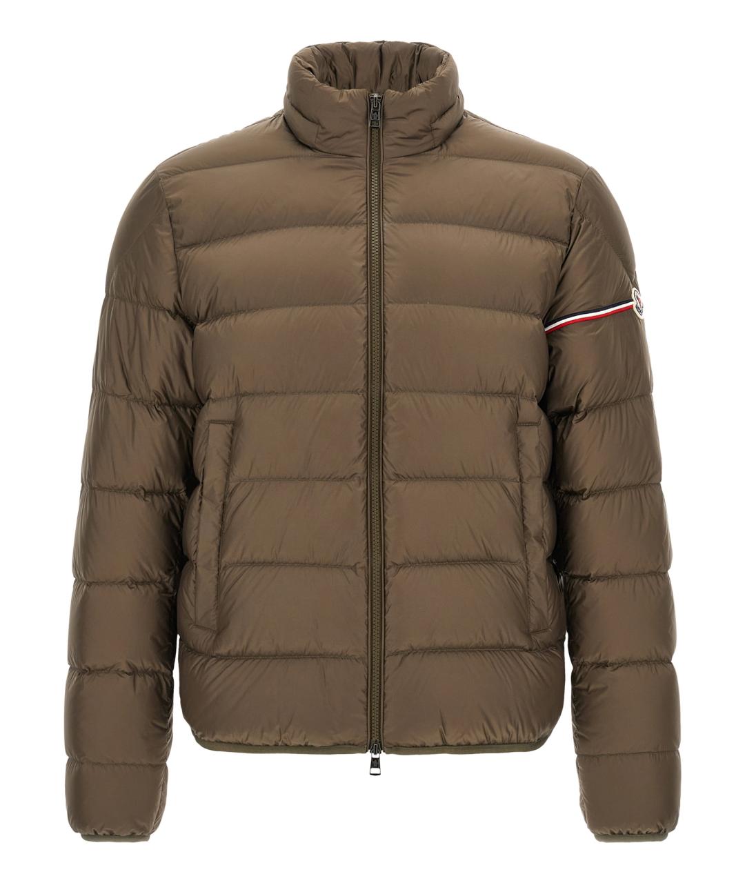 MONCLER Зеленый полиамидовый пуховик, фото 2
