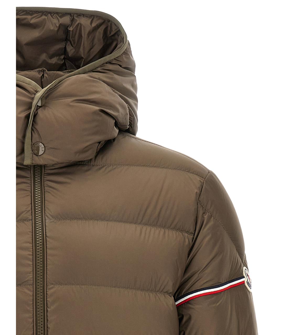 MONCLER Зеленый полиамидовый пуховик, фото 4