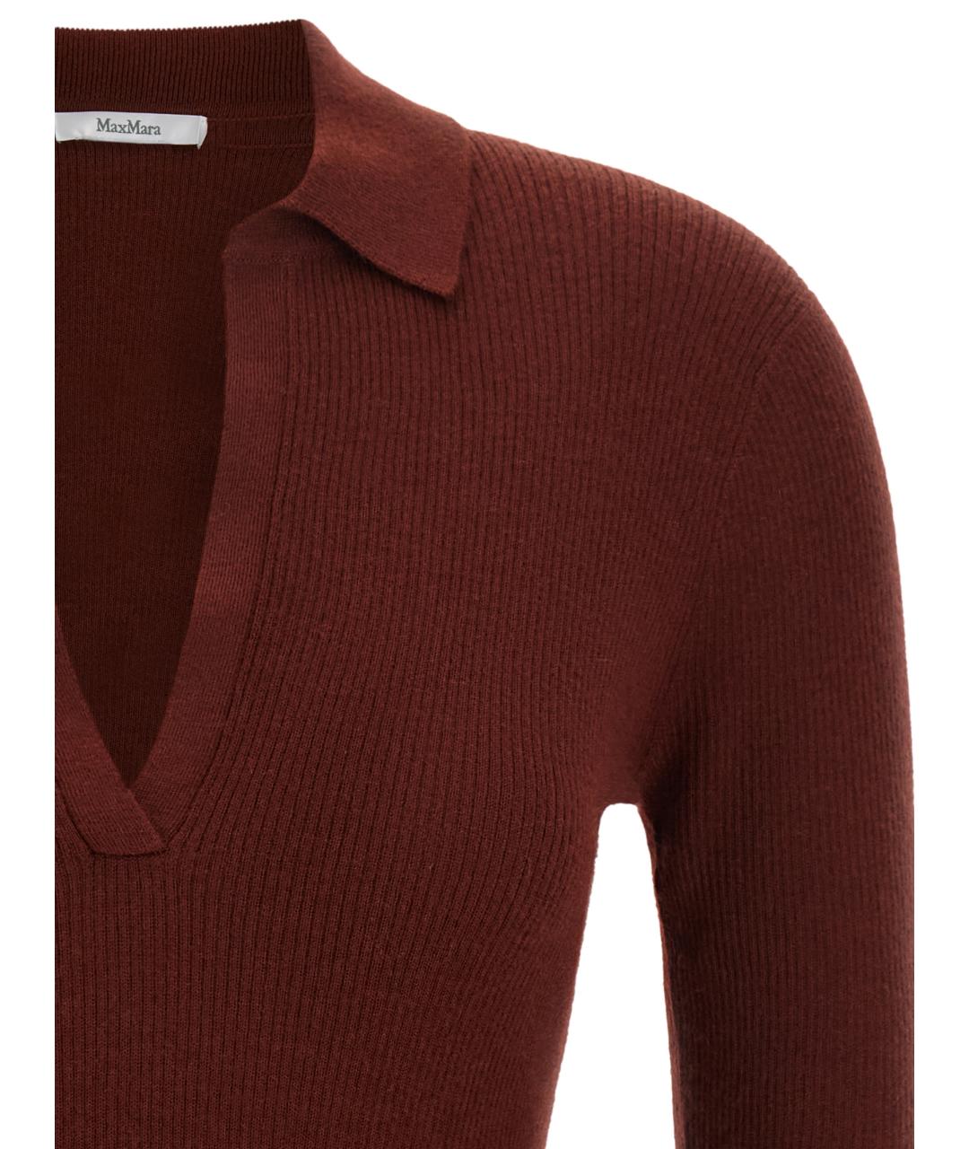 MAX MARA Бордовый кашемировый джемпер / свитер, фото 3