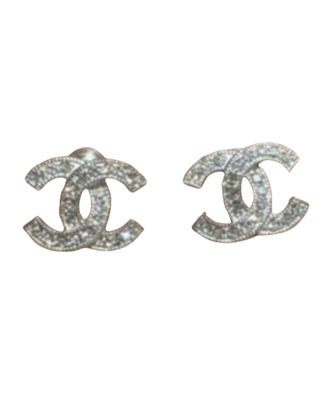 CHANEL Серебряные металлические серьги, фото 1