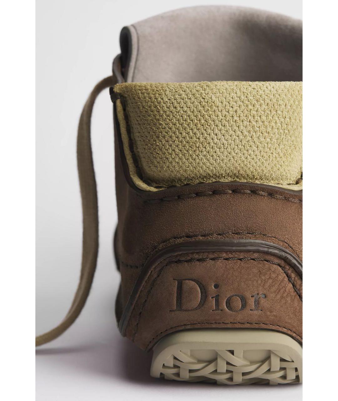 CHRISTIAN DIOR Коричневые нубуковые низкие ботинки, фото 3