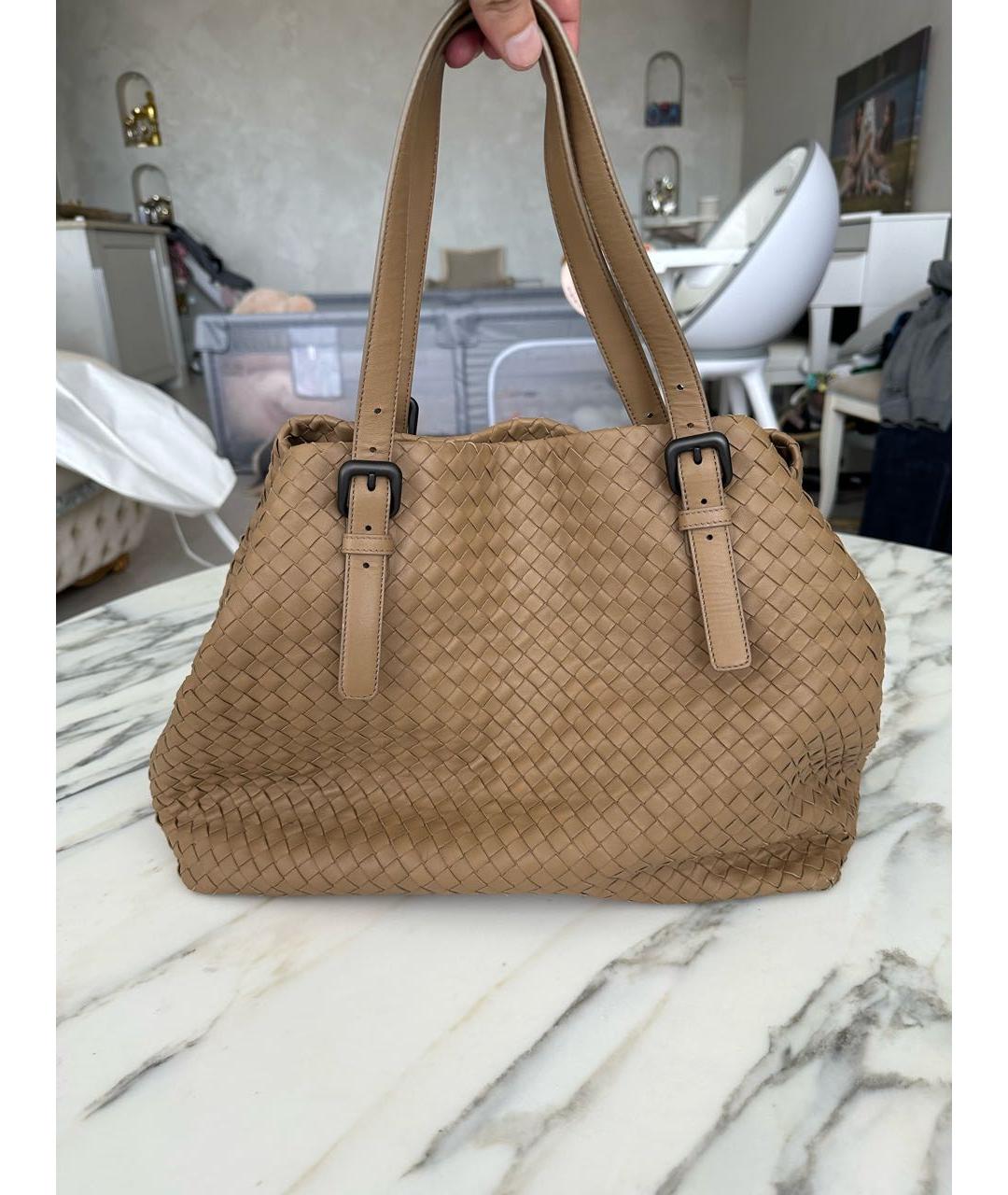 BOTTEGA VENETA Коричневая кожаная сумка тоут, фото 3