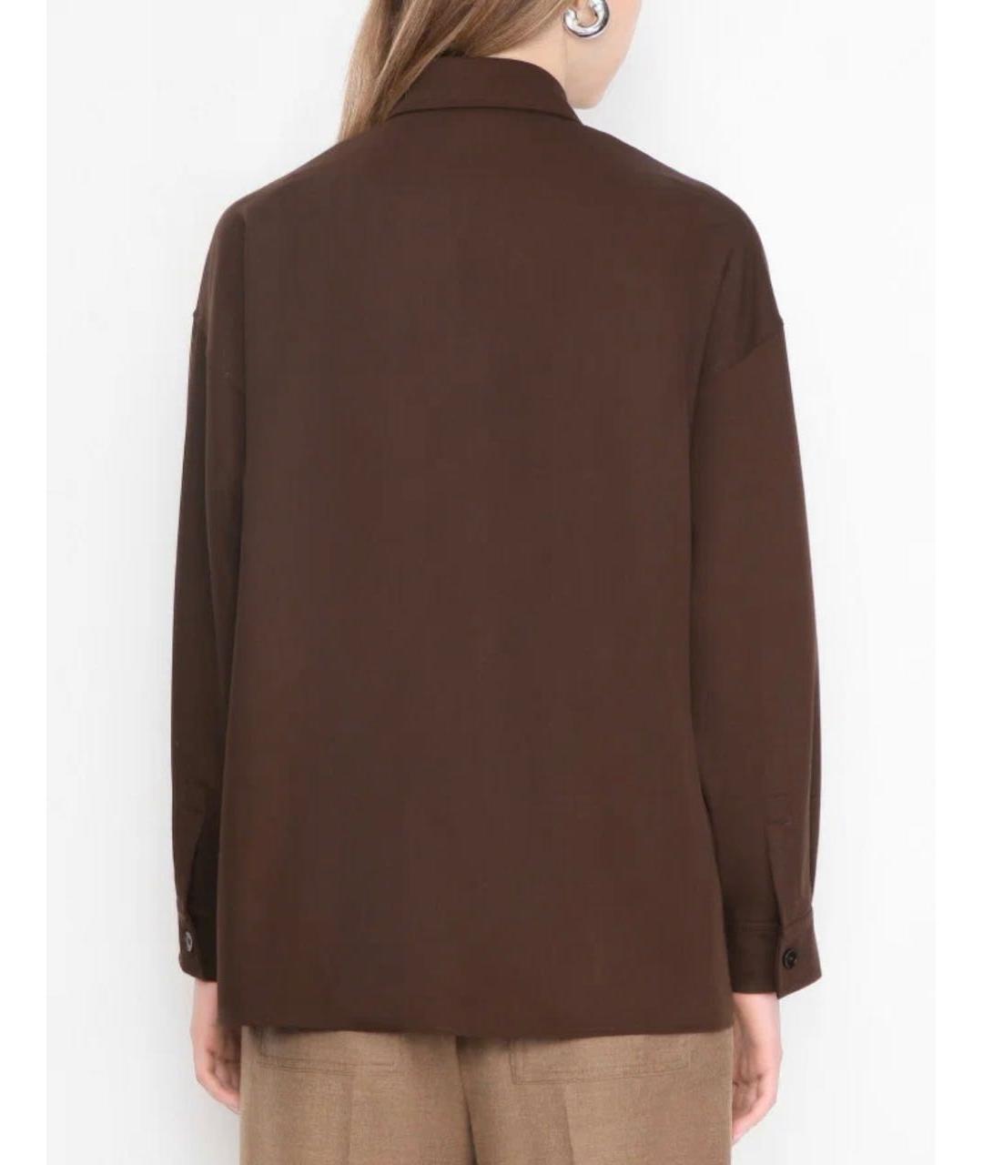 MAX MARA Коричневая шерстяная рубашка, фото 2