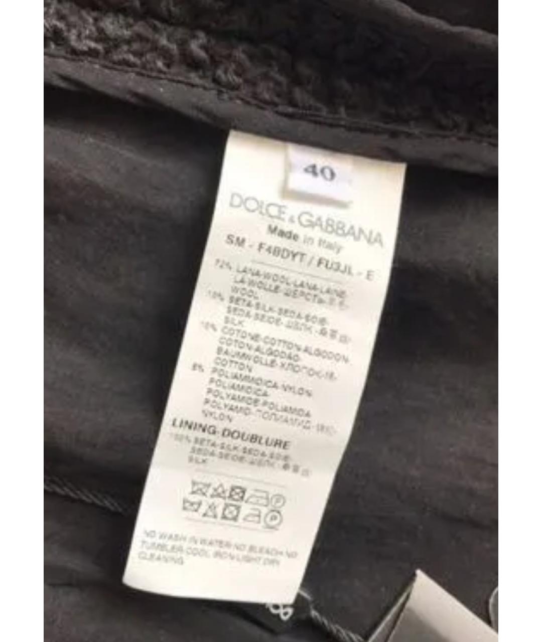 DOLCE&GABBANA Черная шерстяная юбка мини, фото 4