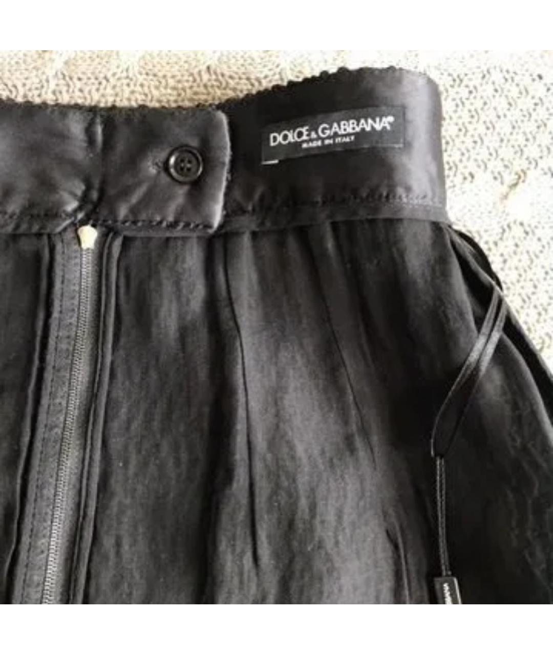 DOLCE&GABBANA Черная шерстяная юбка мини, фото 5
