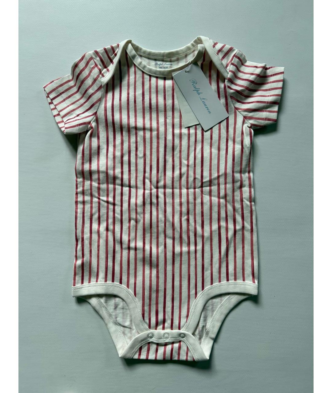 POLO RALPH LAUREN Мульти хлопковый боди/ползунок, фото 4
