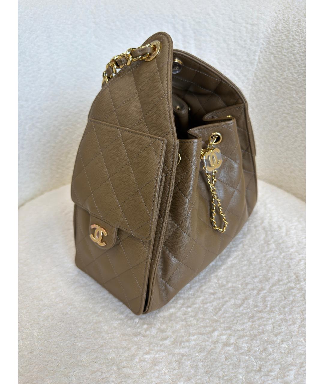 CHANEL Коричневая кожаная сумка через плечо, фото 2