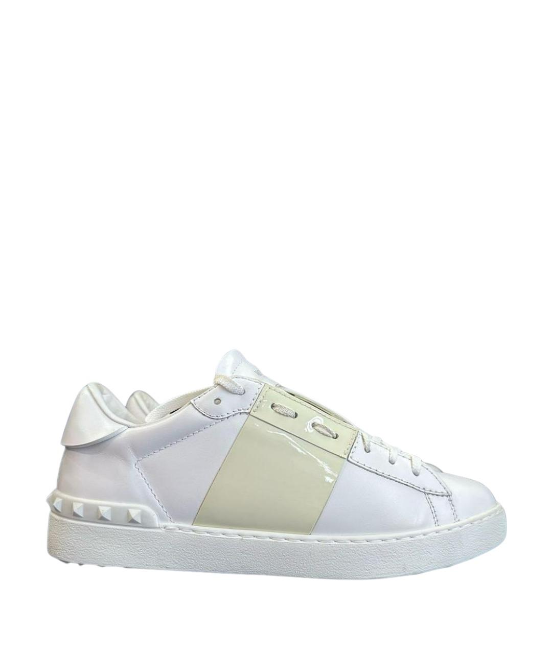 VALENTINO Белые кожаные низкие кроссовки / кеды, фото 1