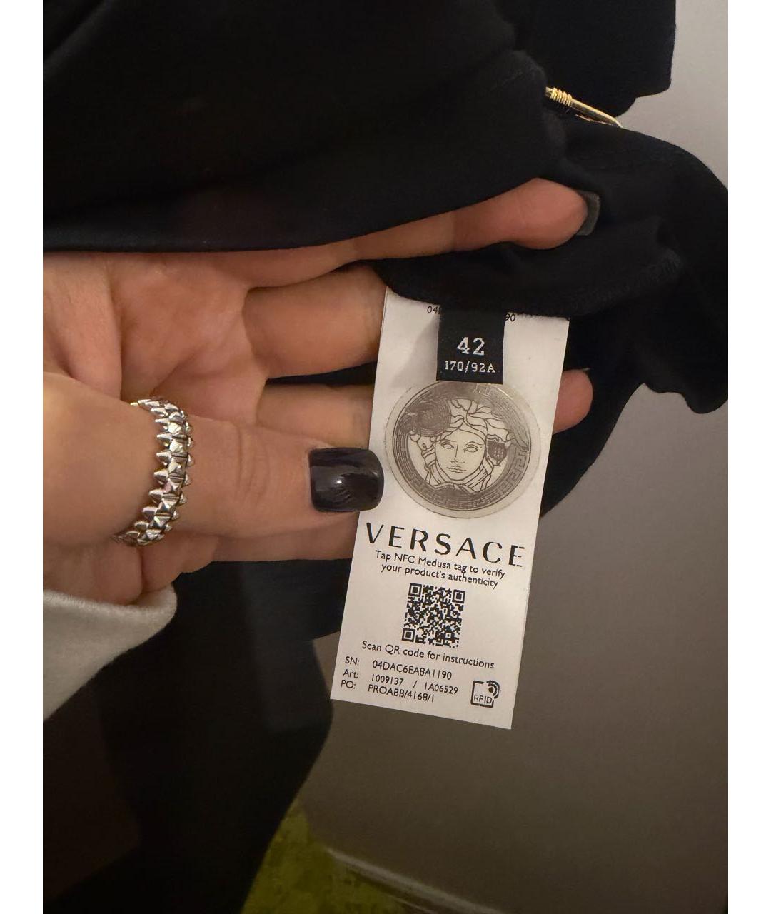VERSACE Черная хлопковая футболка, фото 5