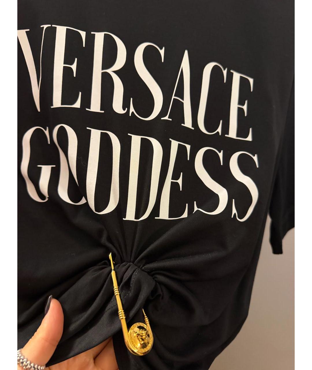 VERSACE Черная хлопковая футболка, фото 3