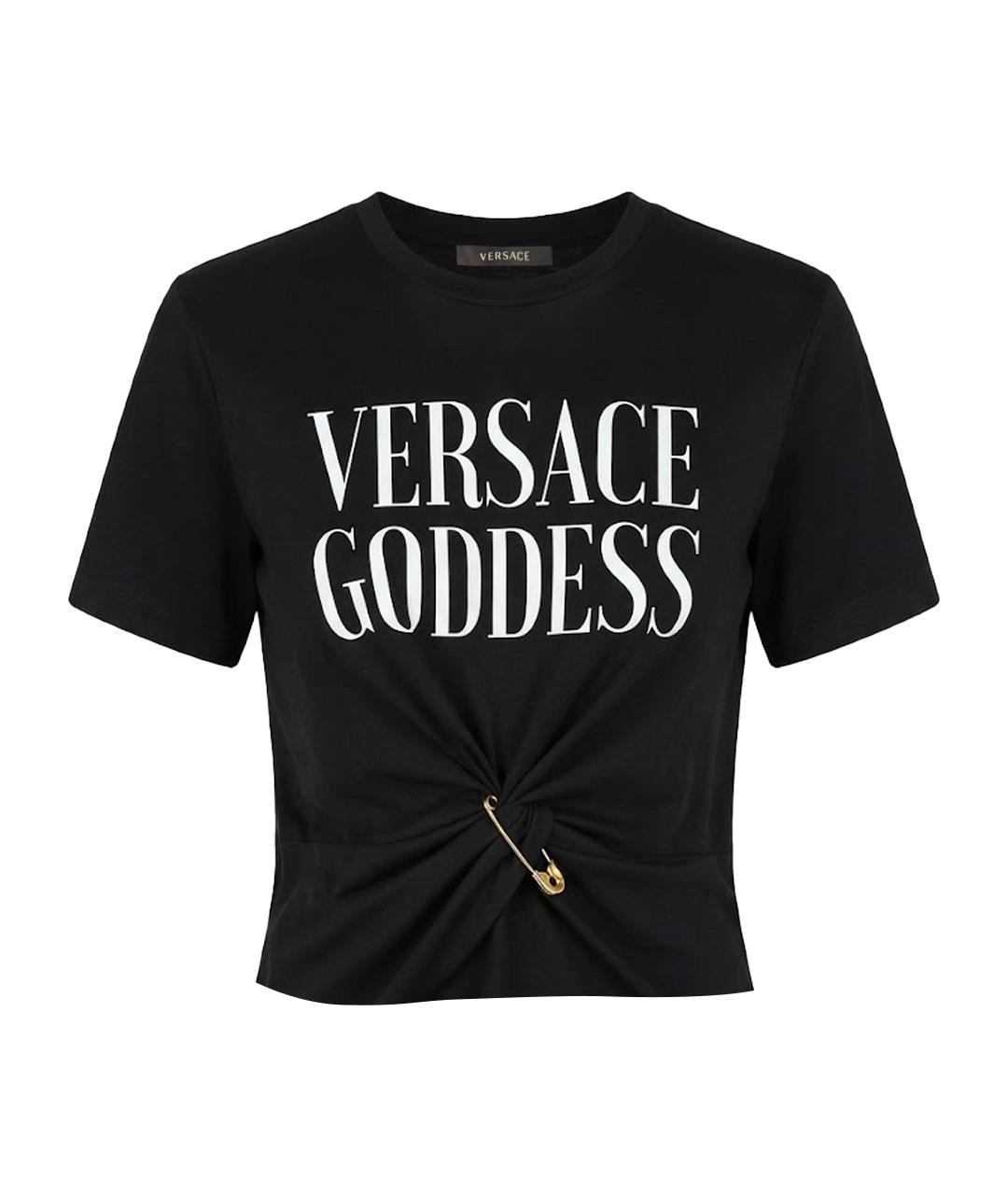 VERSACE Черная хлопковая футболка, фото 1