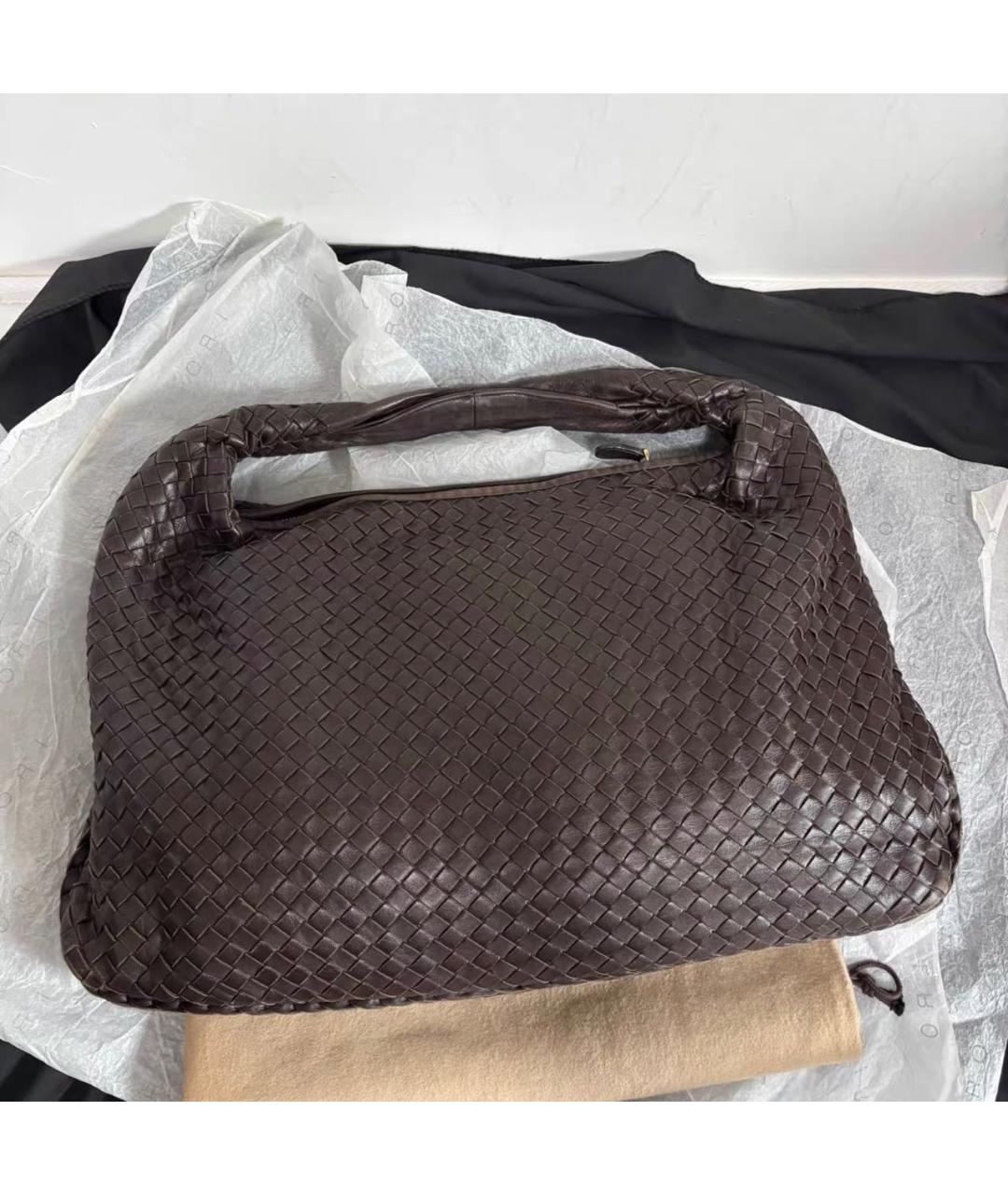 BOTTEGA VENETA Коричневая кожаная сумка тоут, фото 3