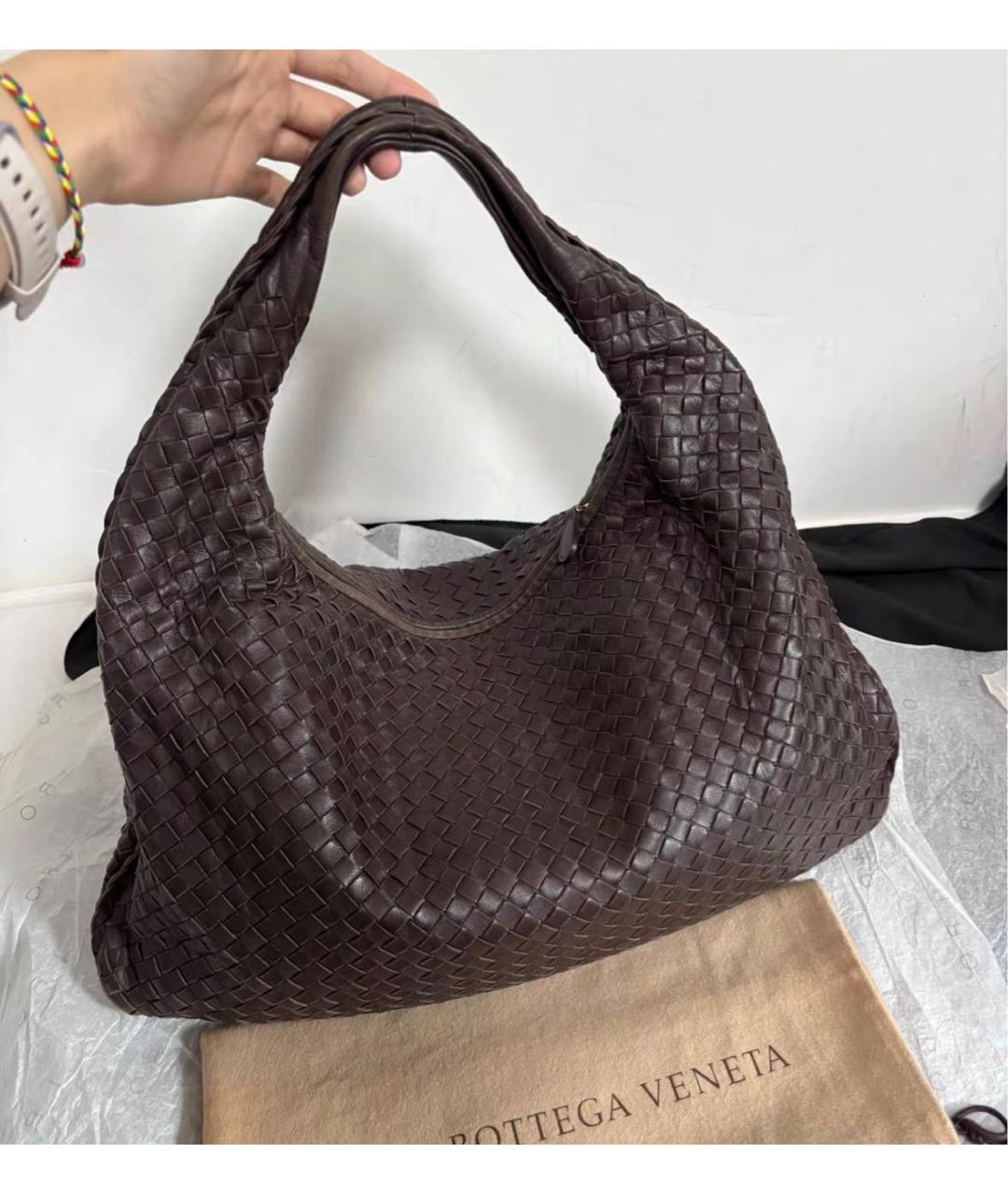 BOTTEGA VENETA Коричневая кожаная сумка тоут, фото 9