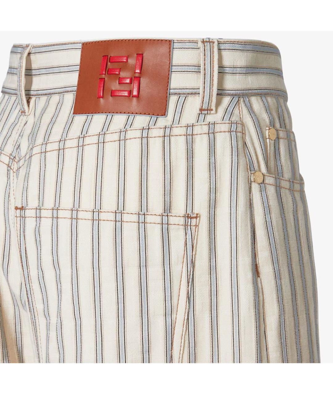 FENDI Мульти хлопко-эластановые прямые джинсы, фото 4