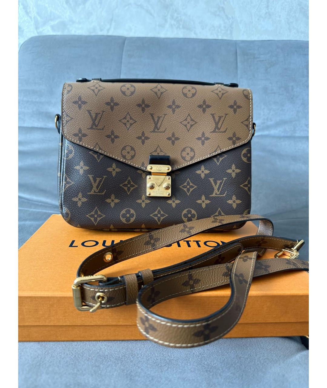 LOUIS VUITTON Коричневая сумка через плечо из канвы, фото 3