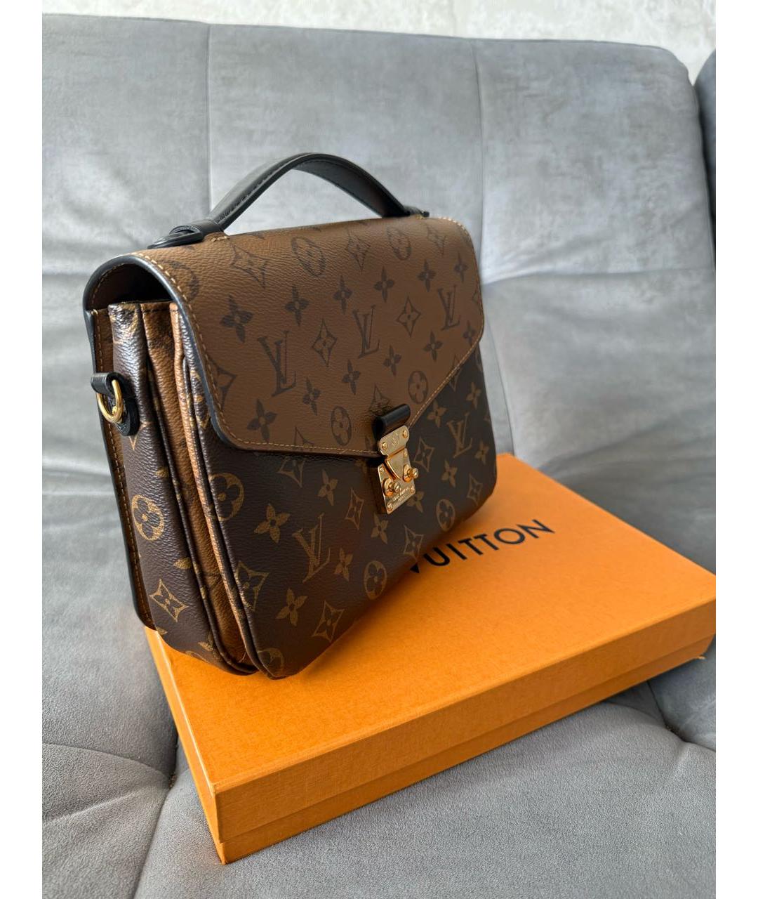 LOUIS VUITTON Коричневая сумка через плечо из канвы, фото 7