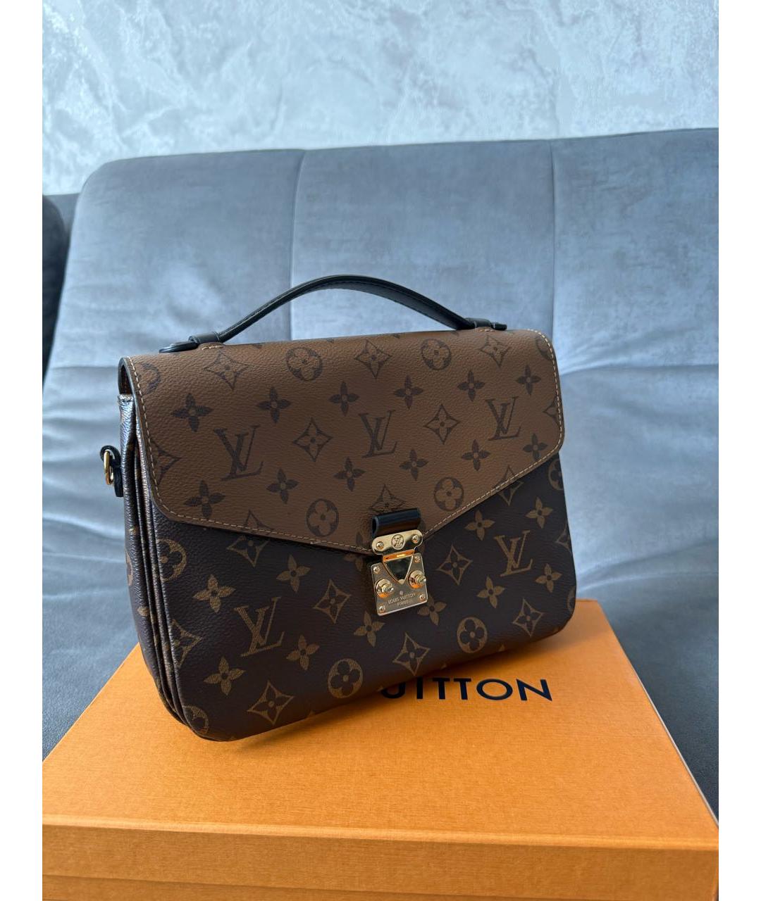 LOUIS VUITTON Коричневая сумка через плечо из канвы, фото 6