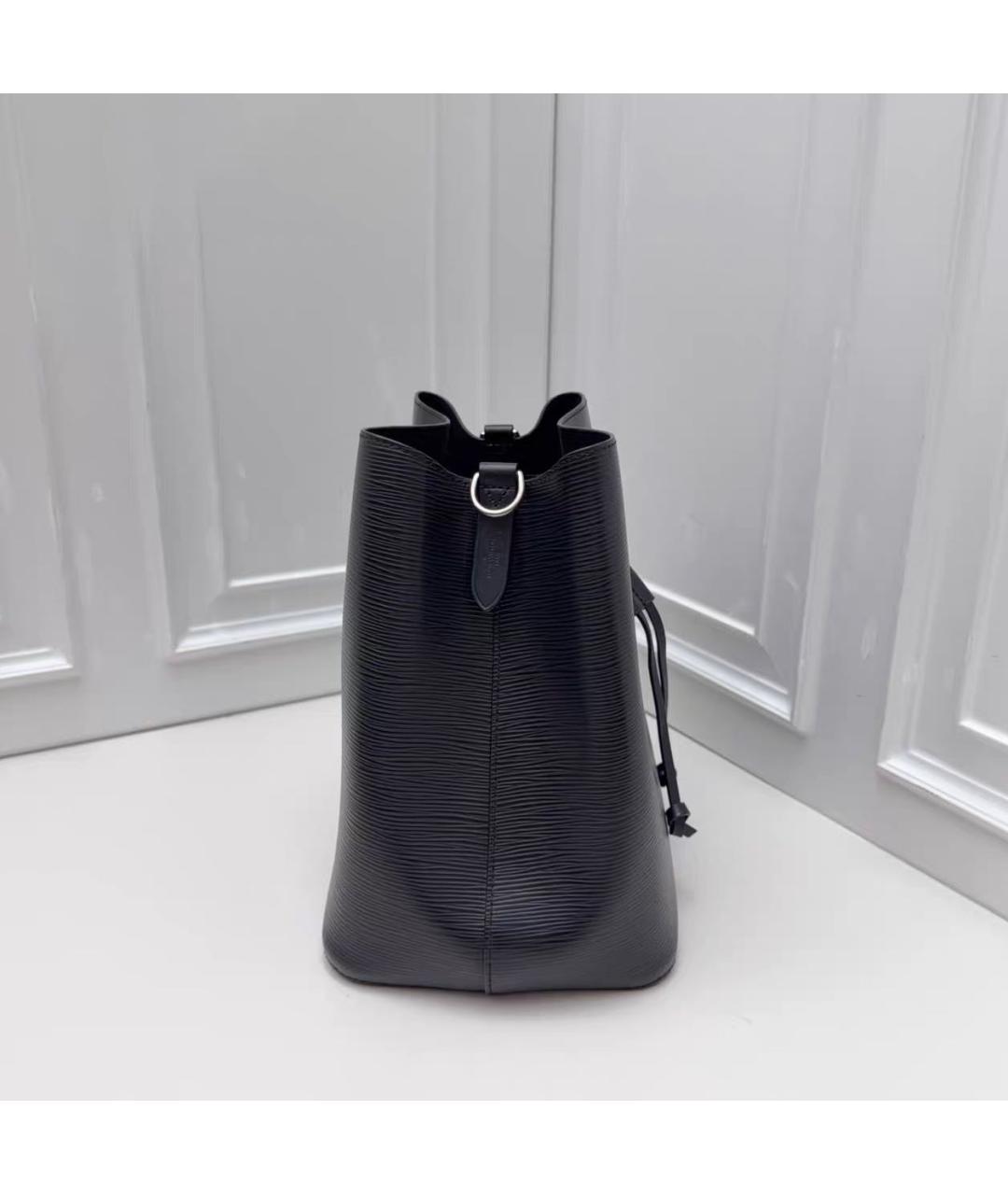 LOUIS VUITTON Черная кожаная сумка тоут, фото 5