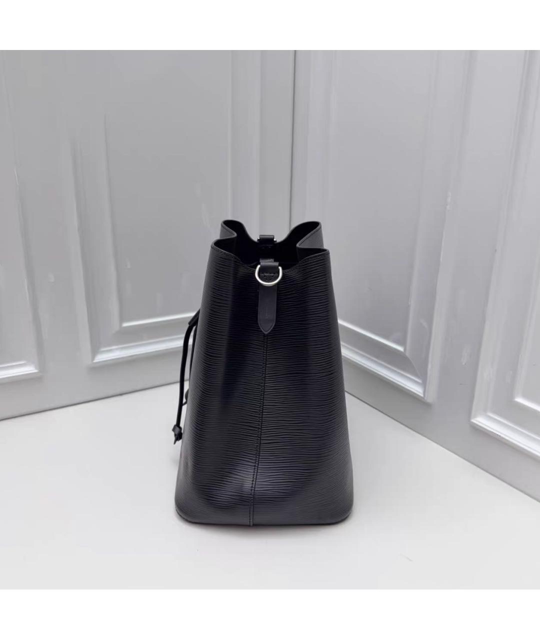 LOUIS VUITTON Черная кожаная сумка тоут, фото 4
