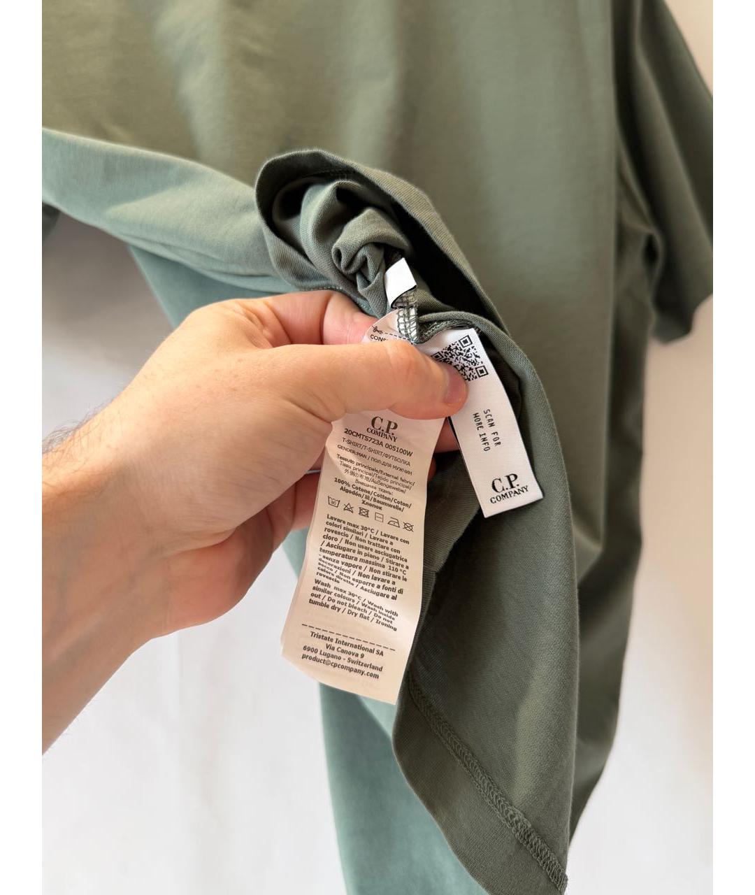 CP COMPANY Зеленая хлопковая футболка, фото 5