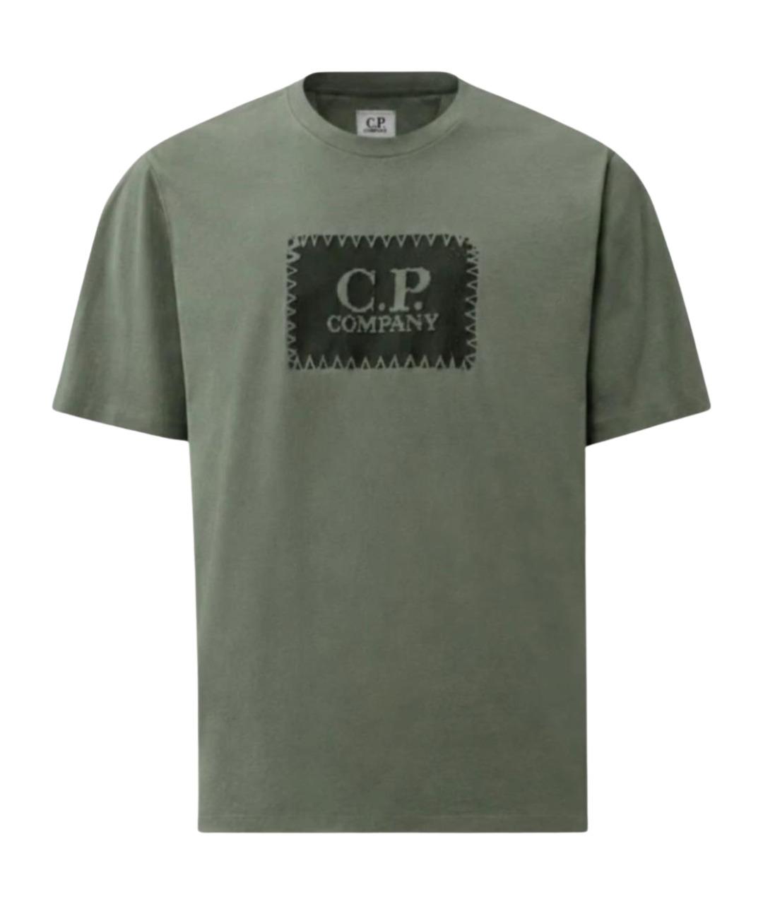 CP COMPANY Зеленая хлопковая футболка, фото 1