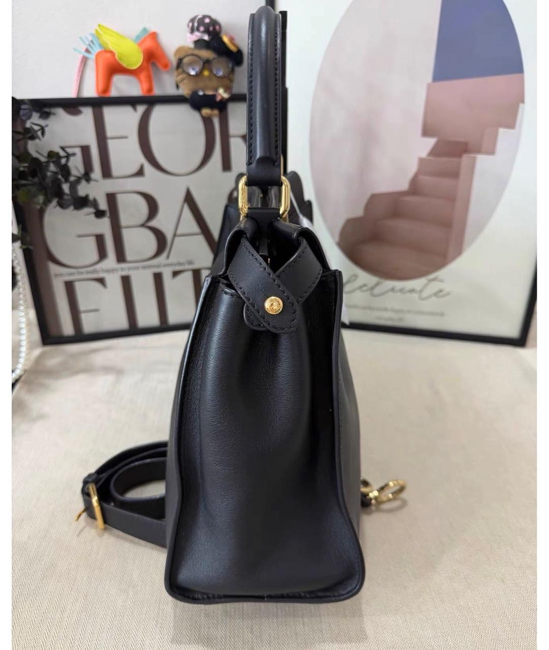 FENDI Черная кожаная сумка тоут, фото 2
