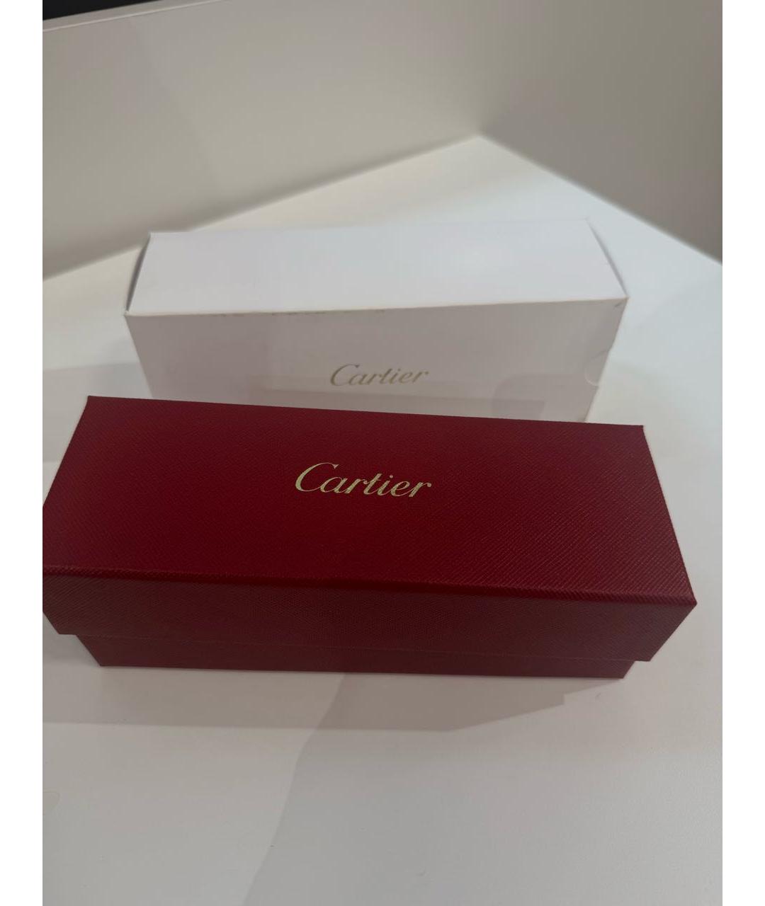 CARTIER Коричневые металлические солнцезащитные очки, фото 6