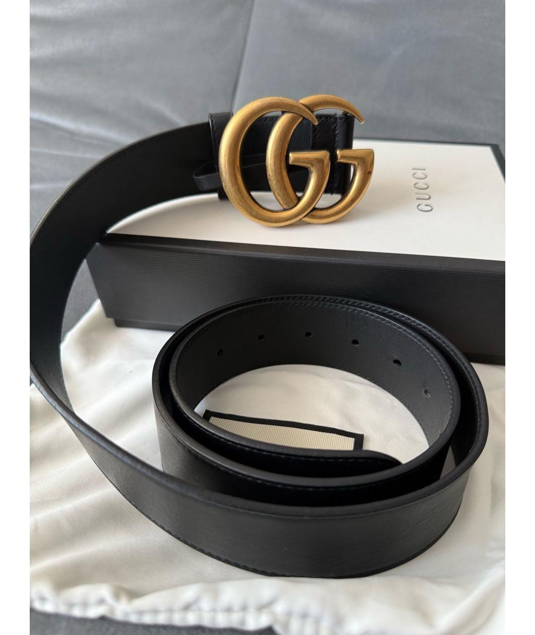 GUCCI Черный кожаный ремень, фото 4