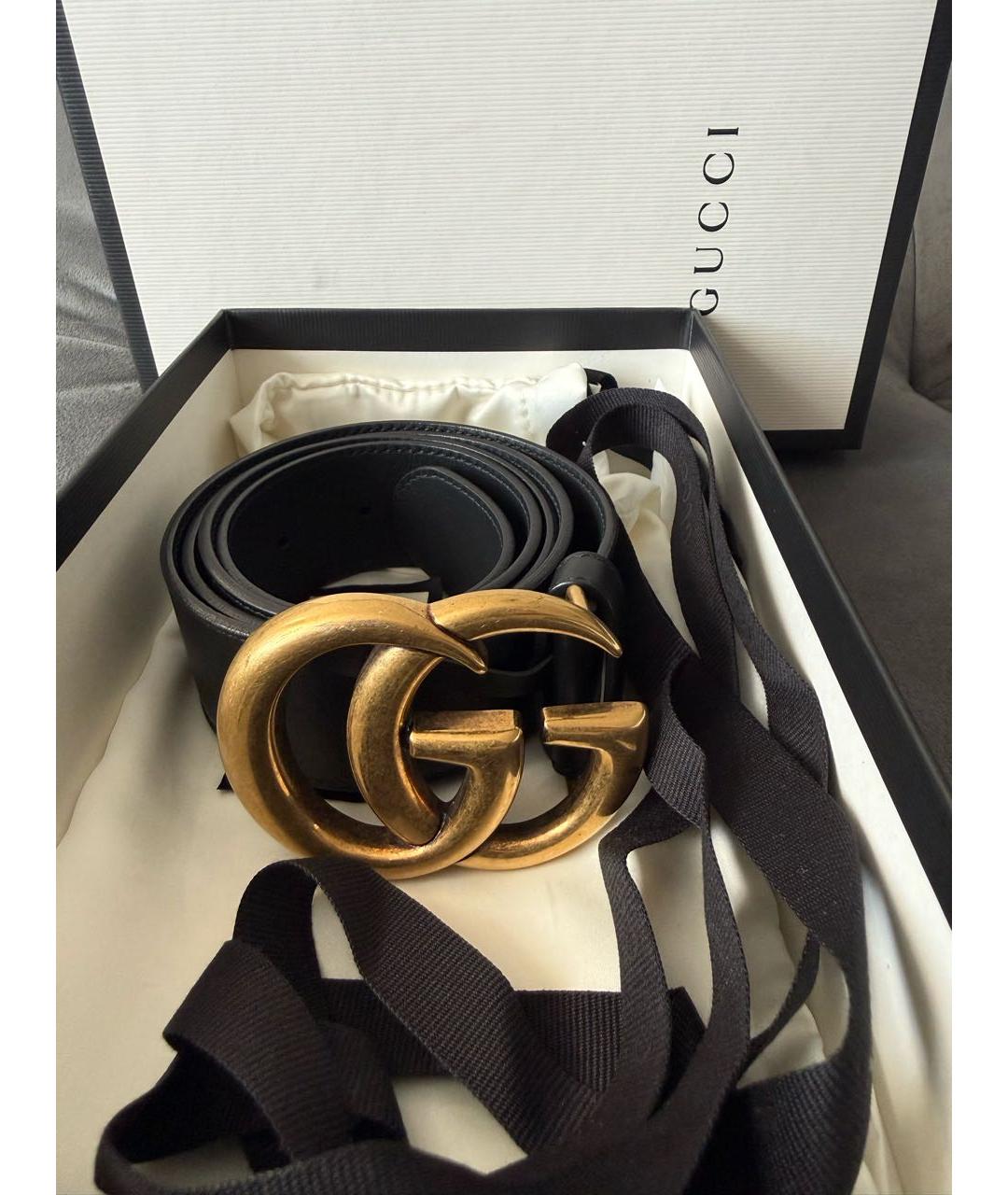 GUCCI Черный кожаный ремень, фото 5
