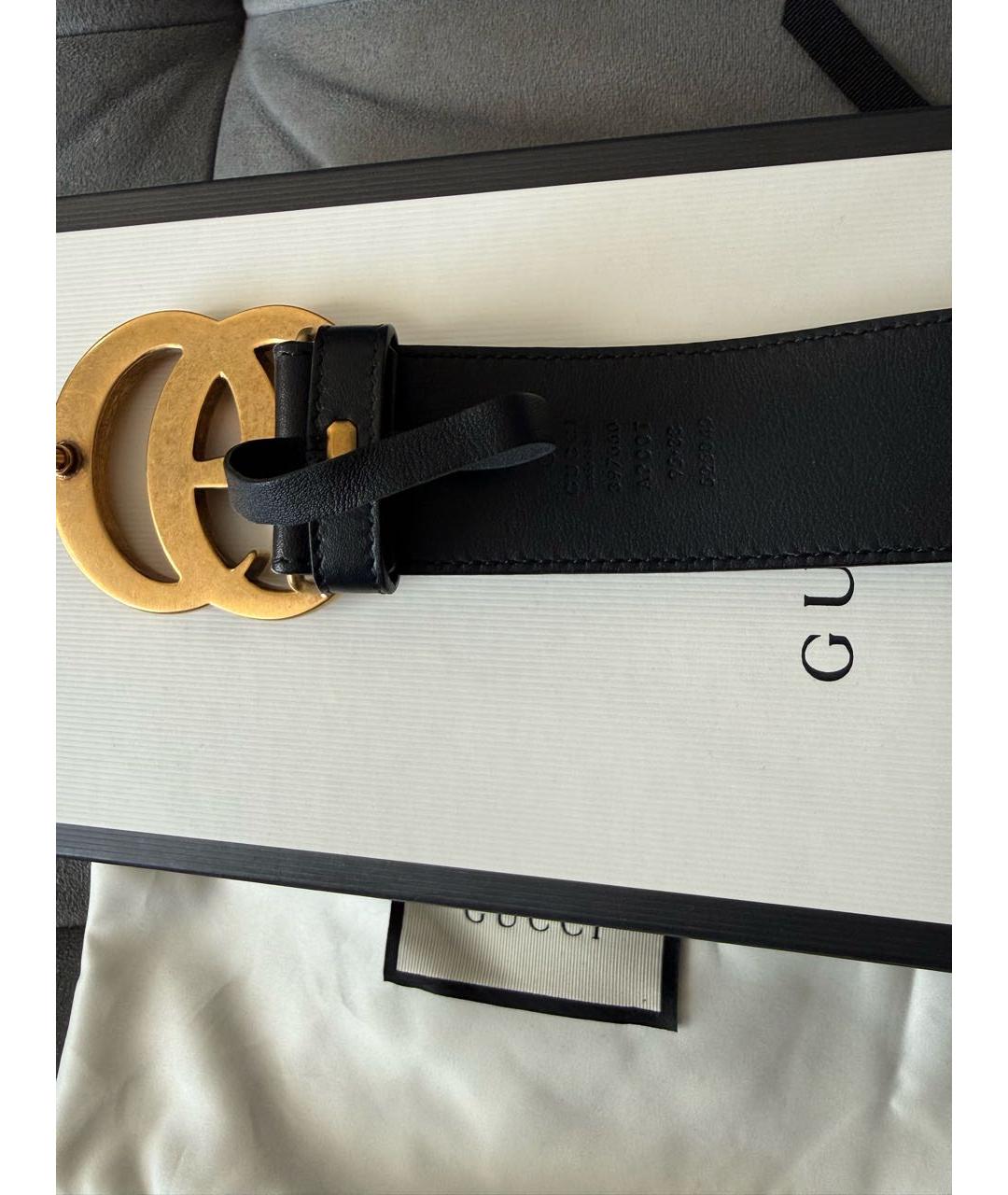 GUCCI Черный кожаный ремень, фото 2