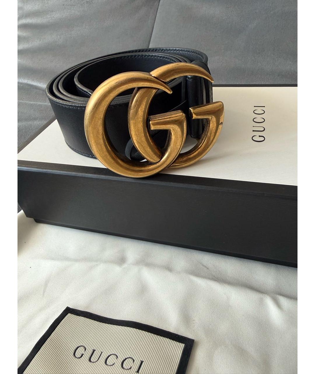 GUCCI Черный кожаный ремень, фото 3