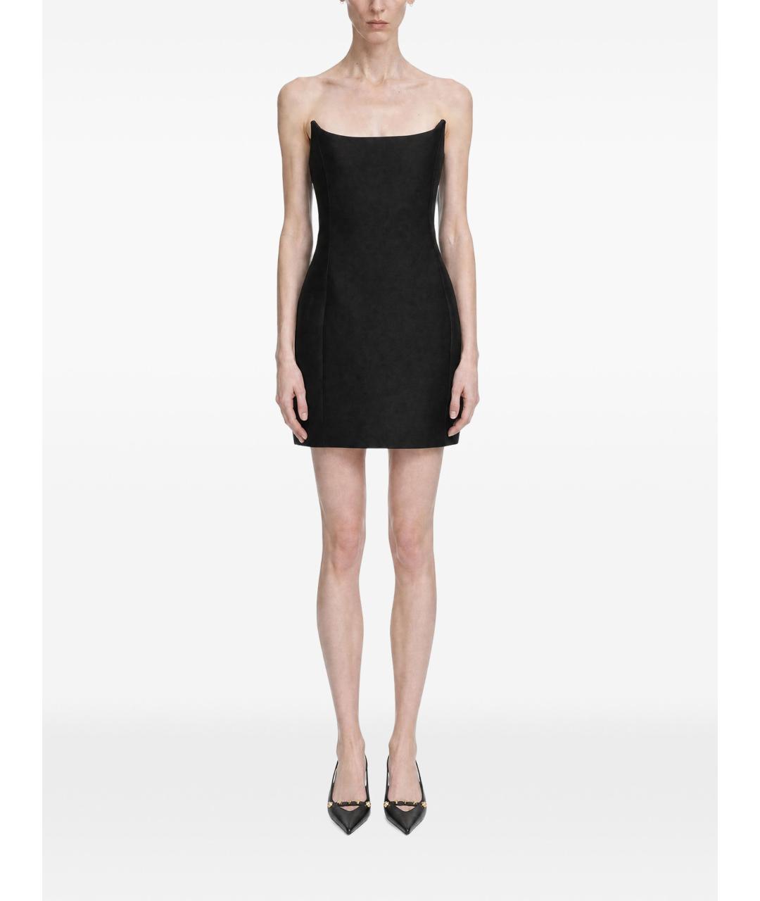 BALENCIAGA Черное шерстяное коктейльное платье, фото 2