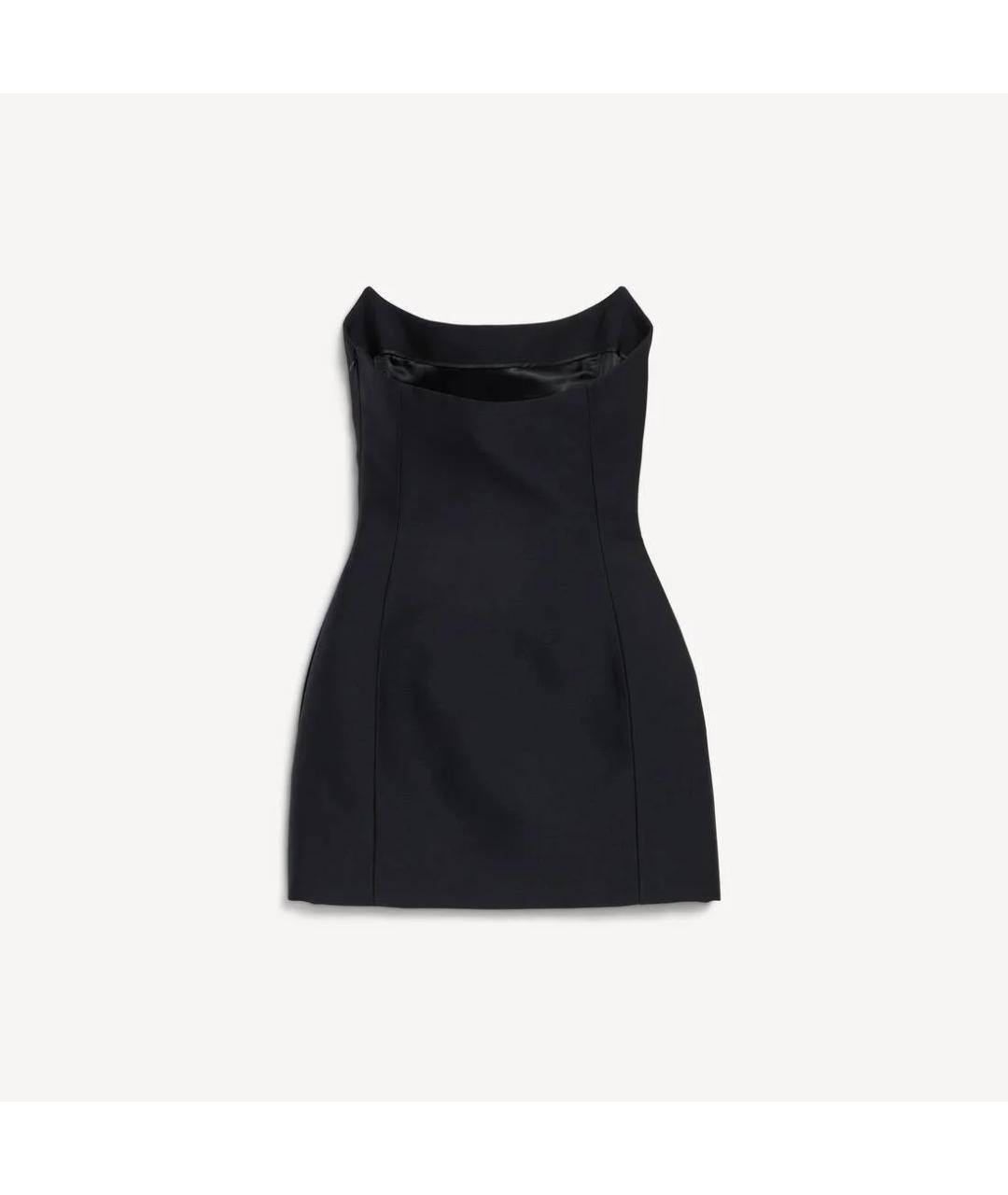 BALENCIAGA Черное шерстяное коктейльное платье, фото 5