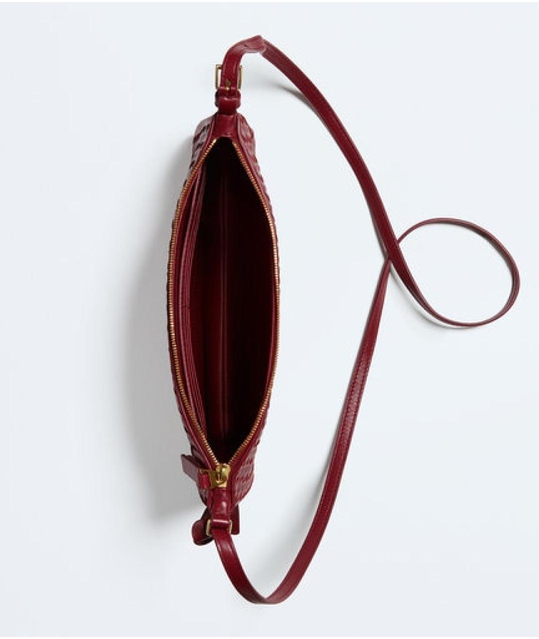 BOTTEGA VENETA Красная кожаная сумка через плечо, фото 3
