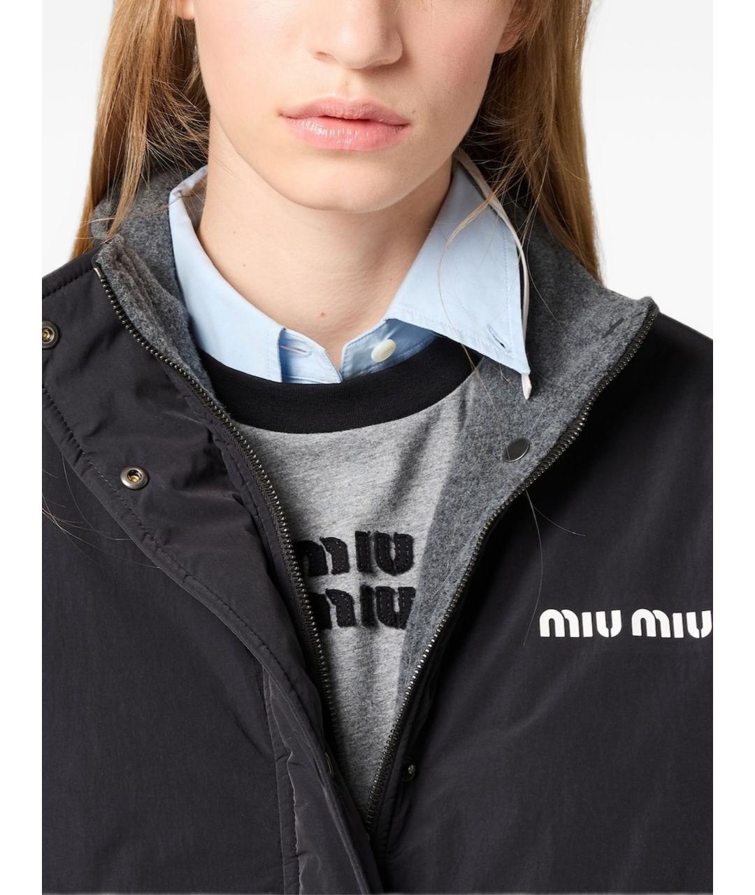 MIU MIU Черная полиэстеровая куртка, фото 2