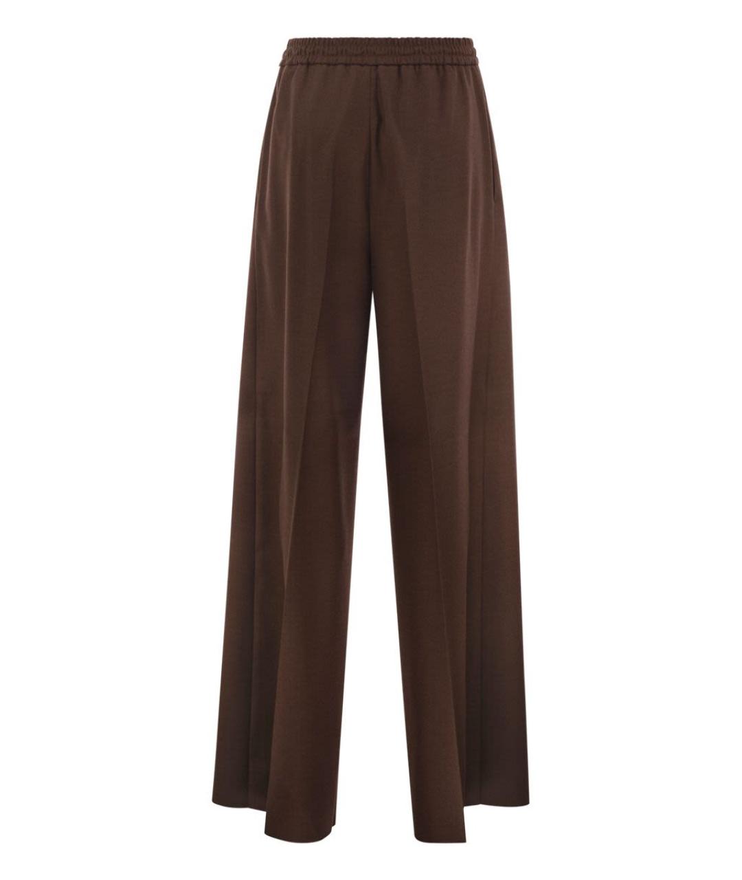 MAX MARA Коричневые шерстяные прямые брюки, фото 2