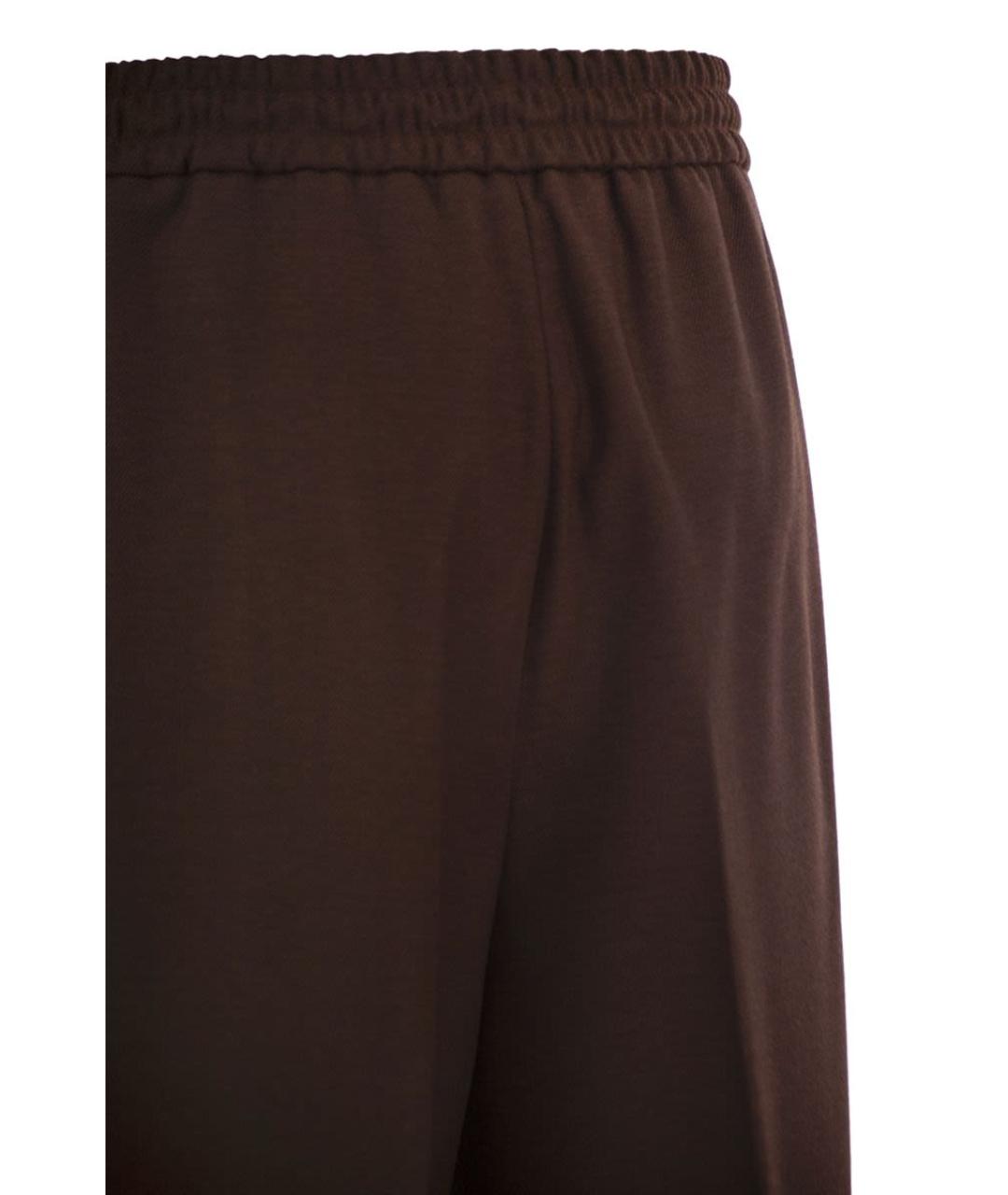 MAX MARA Коричневые шерстяные прямые брюки, фото 4