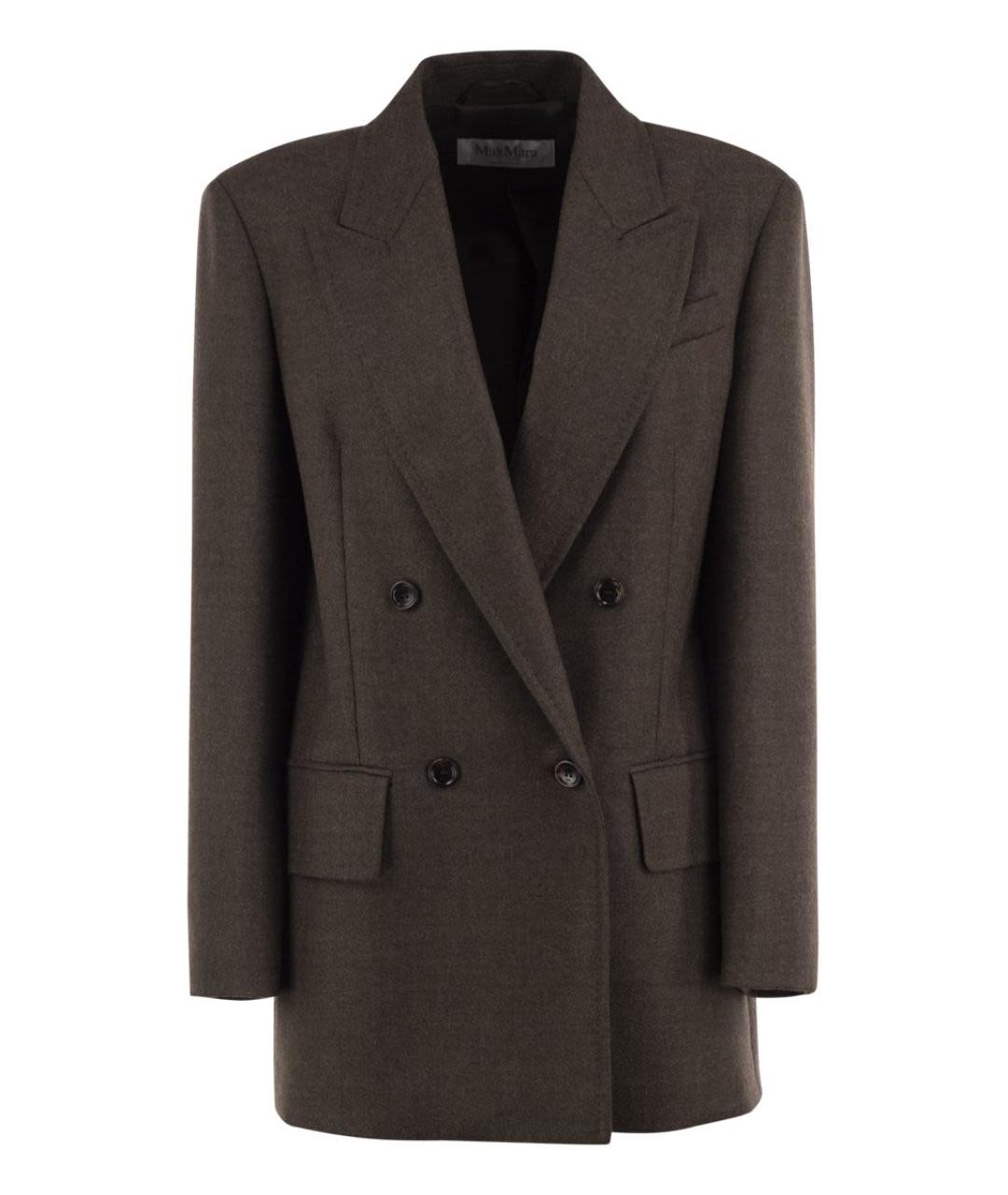 MAX MARA Коричневый полиэстеровый жакет/пиджак, фото 1