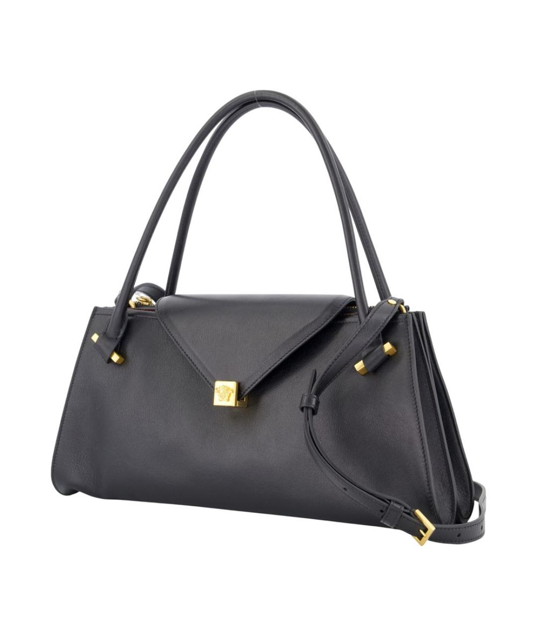 VERSACE Черная кожаная сумка тоут, фото 2
