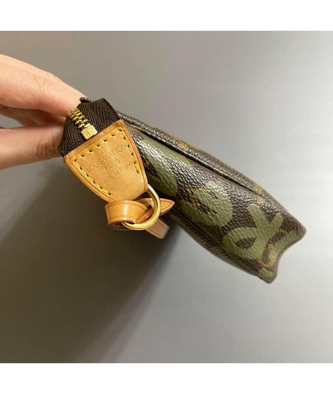 LOUIS VUITTON Хаки кожаная сумка с короткими ручками, фото 5