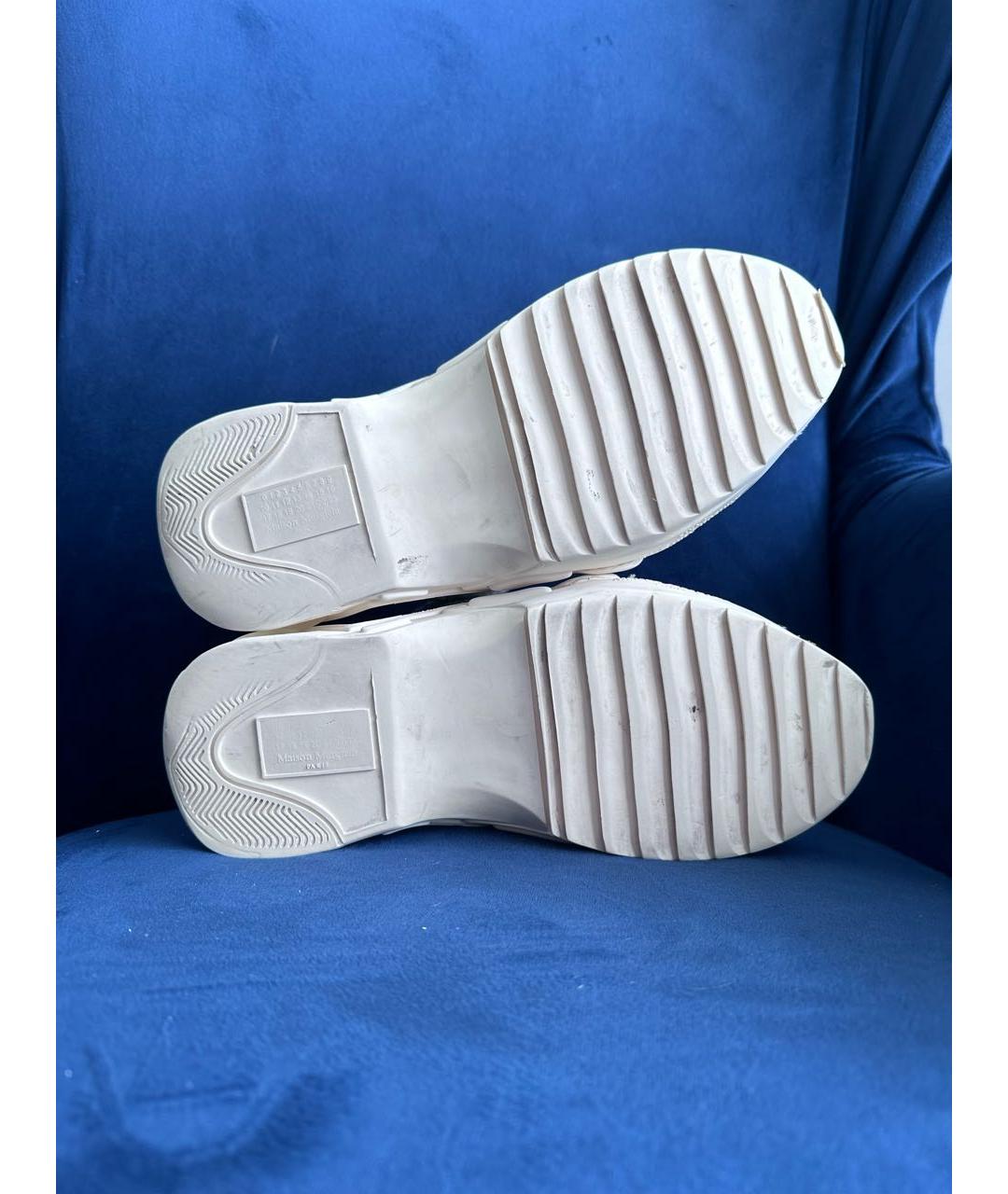 MAISON MARGIELA Белые кожаные низкие кроссовки / кеды, фото 7