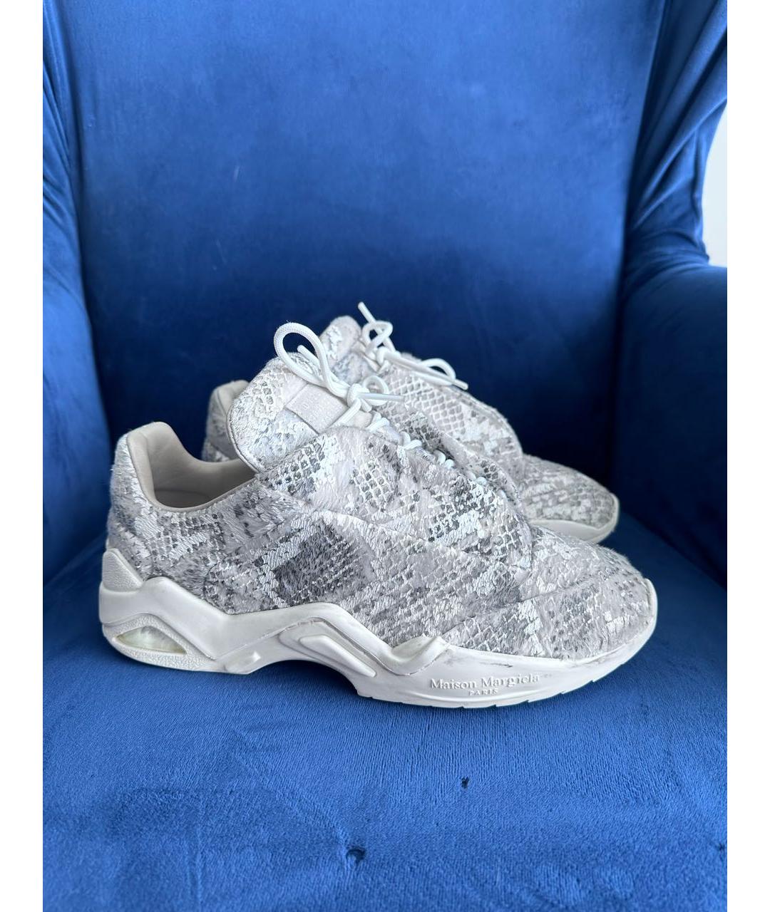 MAISON MARGIELA Белые кожаные низкие кроссовки / кеды, фото 8