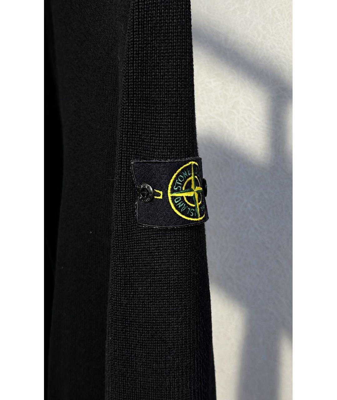 STONE ISLAND Черный хлопковый джемпер / свитер, фото 4