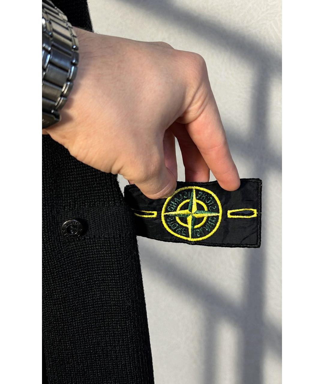 STONE ISLAND Черный хлопковый джемпер / свитер, фото 5